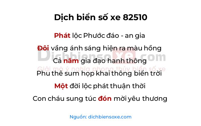 Dịch thơ biển số 82510
