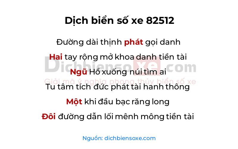Dịch thơ biển số 82512