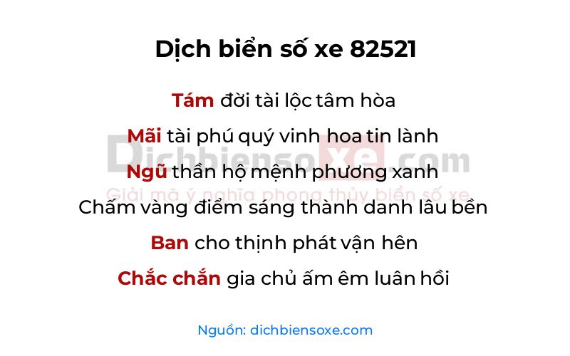 Dịch thơ biển số 82521