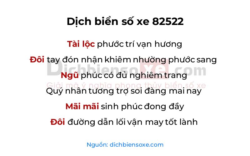 Dịch thơ biển số 82522