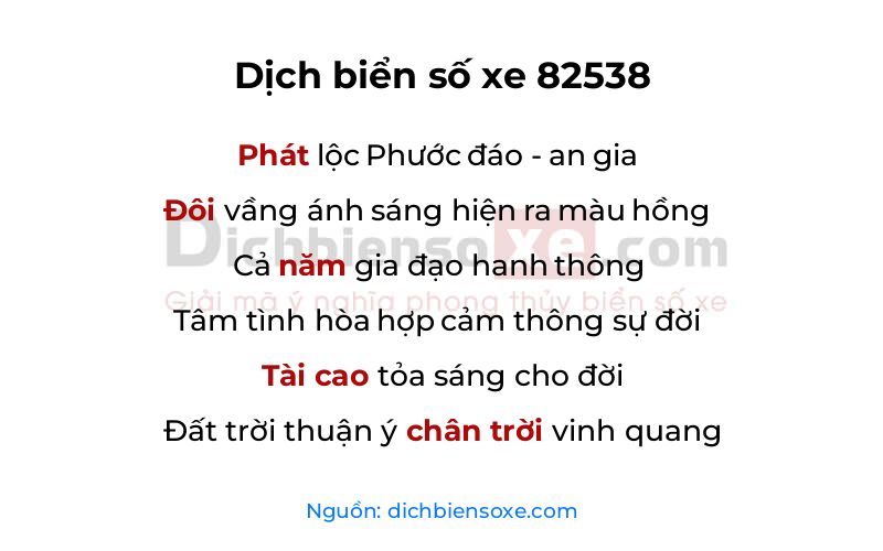 Dịch thơ biển số 82538