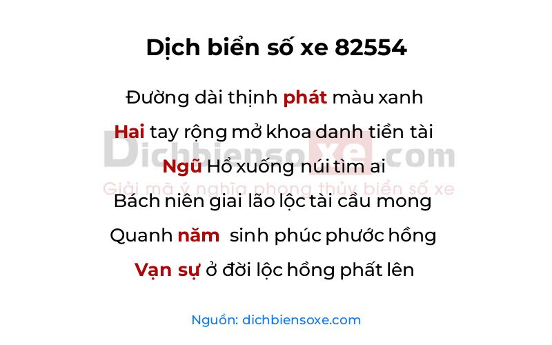 Dịch thơ biển số 82554
