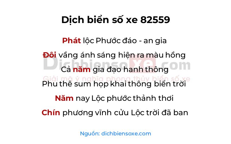 Dịch thơ biển số 82559