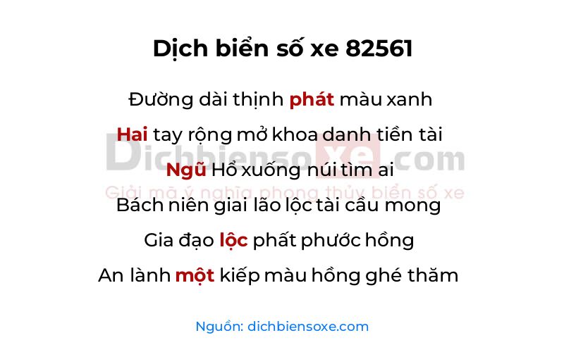 Dịch thơ biển số 82561