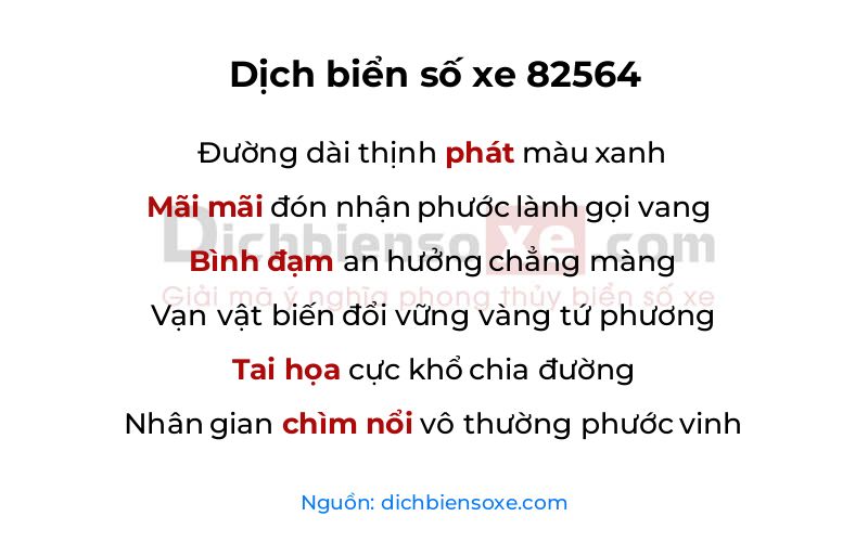 Dịch thơ biển số 82564