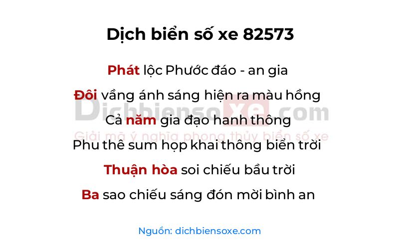 Dịch thơ biển số 82573