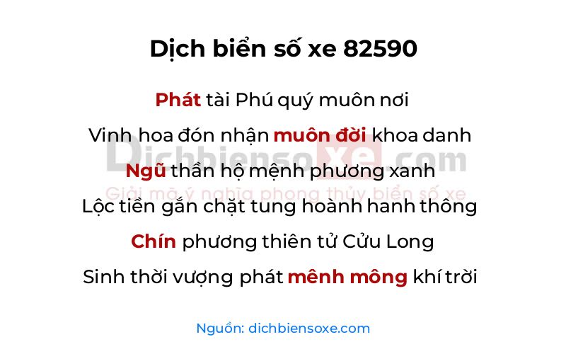 Dịch thơ biển số 82590