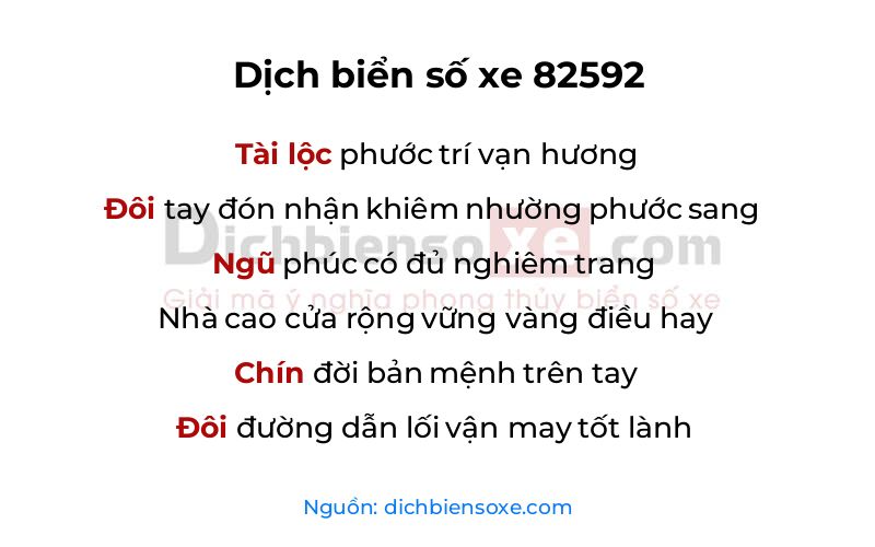 Dịch thơ biển số 82592