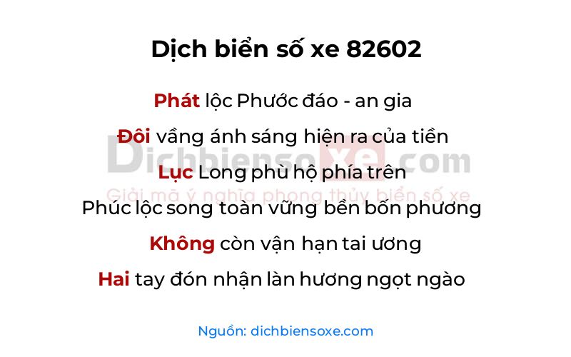 Dịch thơ biển số 82602