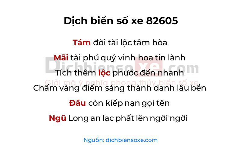 Dịch thơ biển số 82605