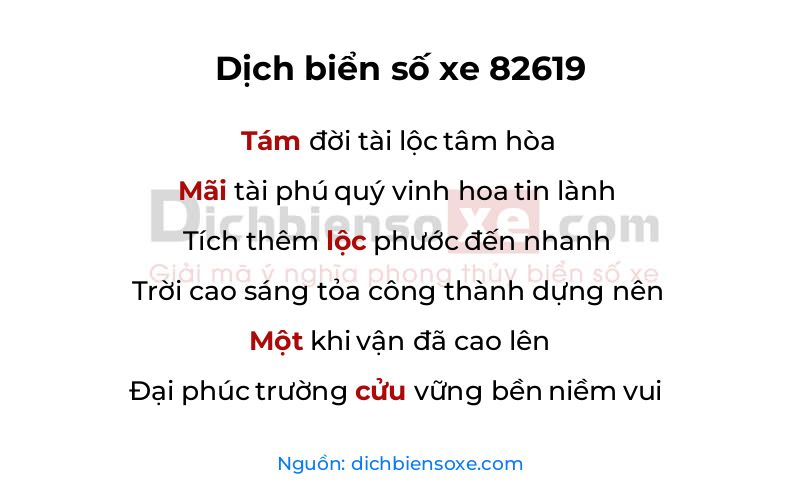 Dịch thơ biển số 82619