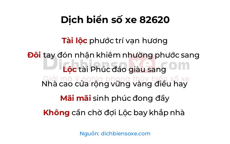 Dịch thơ biển số 82620