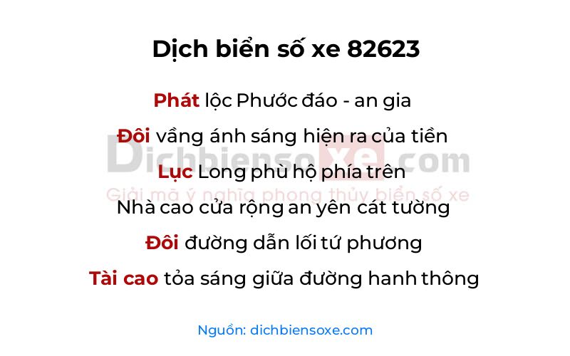 Dịch thơ biển số 82623