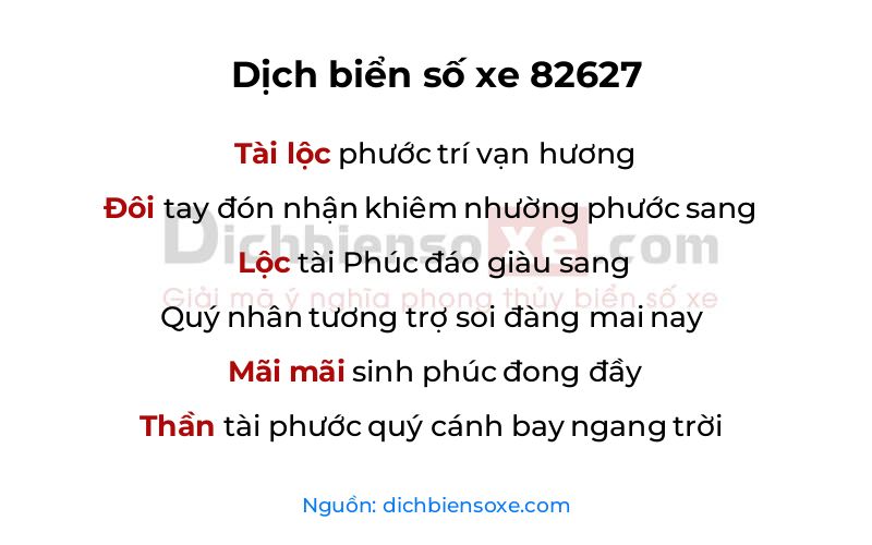 Dịch thơ biển số 82627