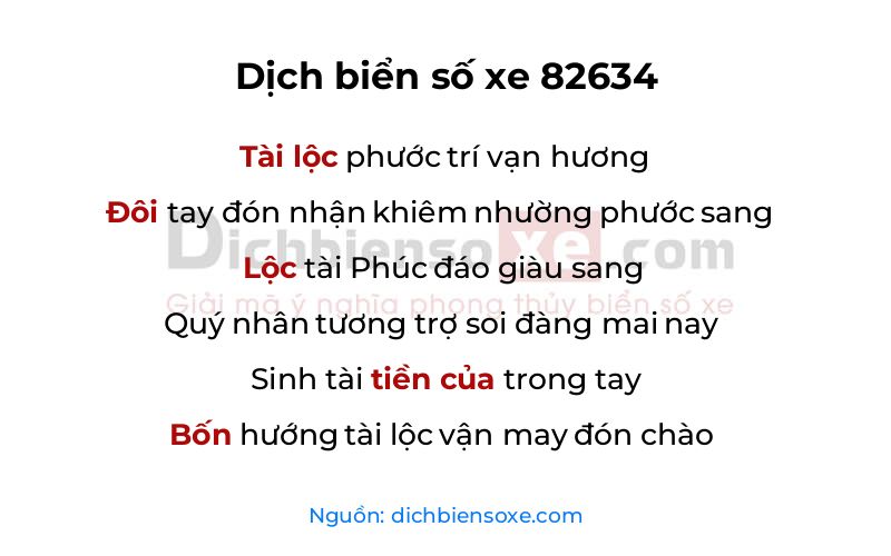 Dịch thơ biển số 82634