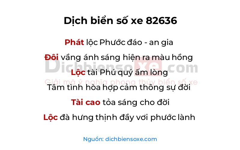 Dịch thơ biển số 82636
