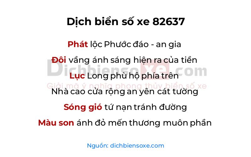 Dịch thơ biển số 82637