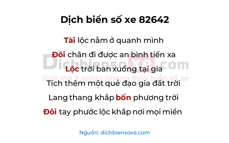Dịch thơ biển số 82642