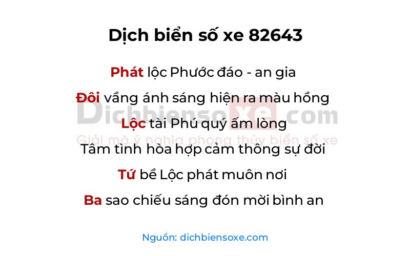 Dịch thơ biển số 82643
