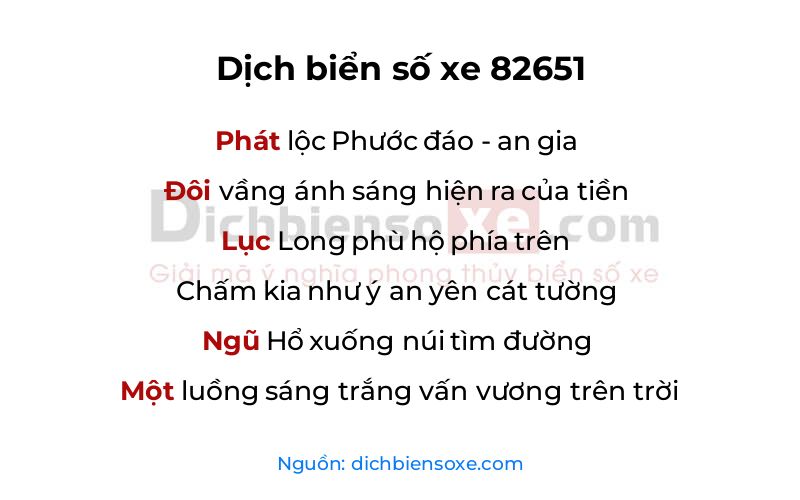 Dịch thơ biển số 82651