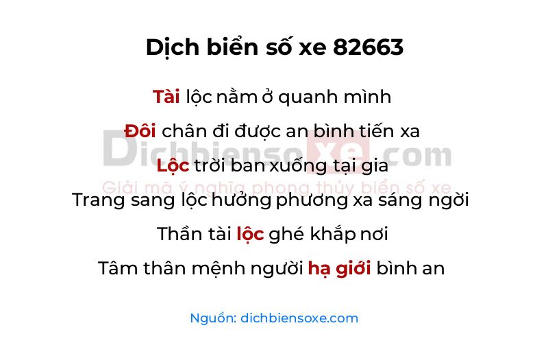 Dịch thơ biển số 82663