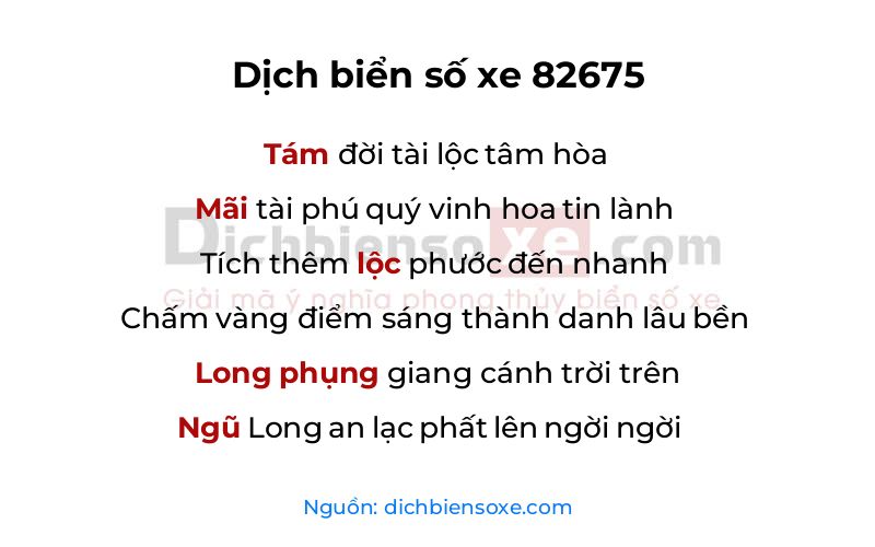 Dịch thơ biển số 82675