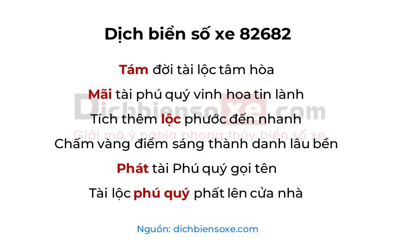 Dịch thơ biển số 82682