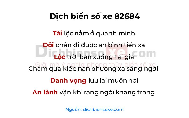 Dịch thơ biển số 82684