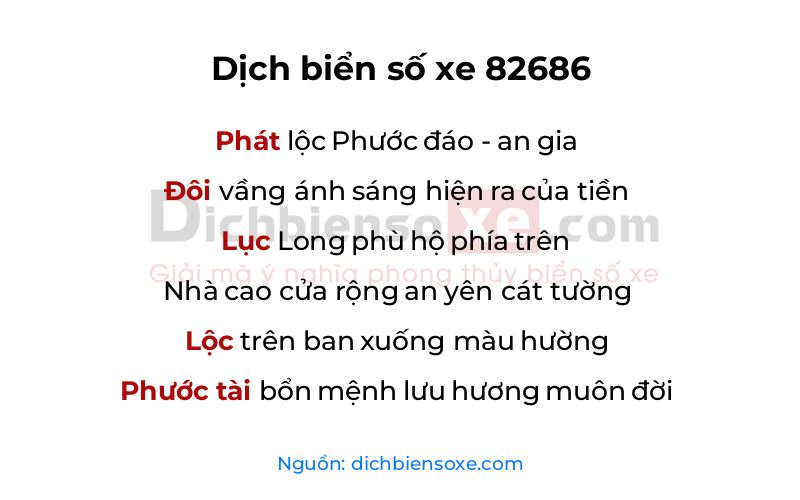 Dịch thơ biển số 82686