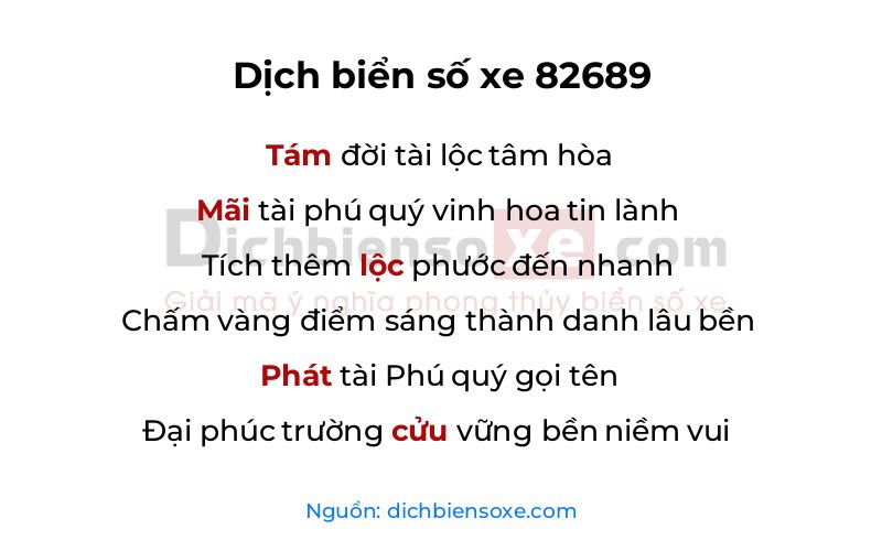 Dịch thơ biển số 82689