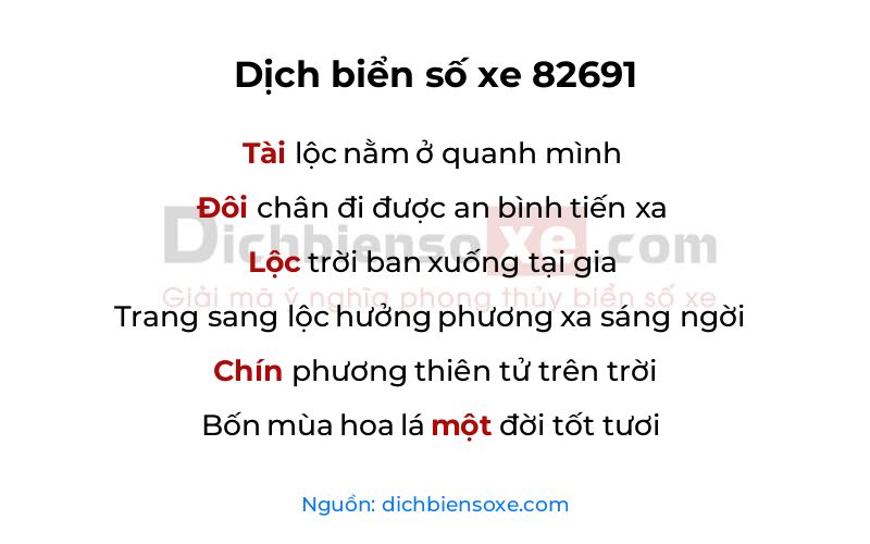 Dịch thơ biển số 82691