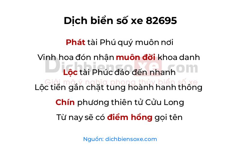 Dịch thơ biển số 82695