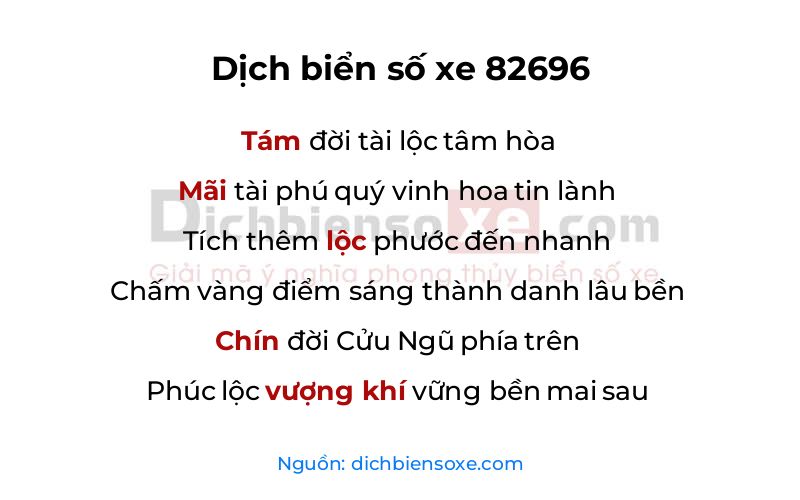 Dịch thơ biển số 82696