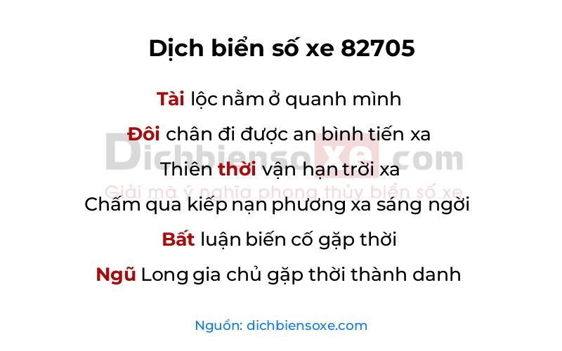 Dịch thơ biển số 82705