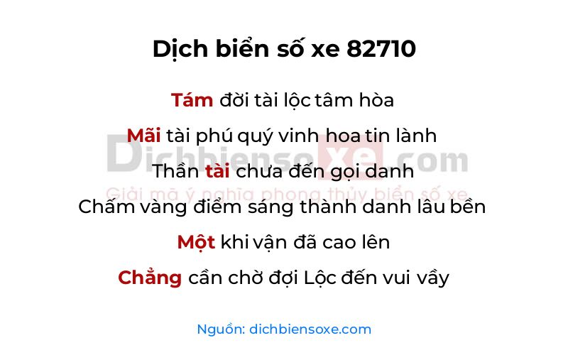 Dịch thơ biển số 82710
