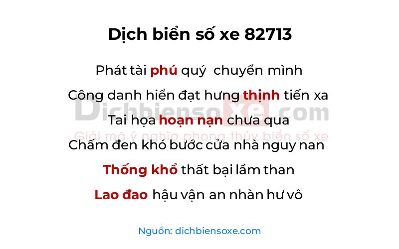 Dịch thơ biển số 82713