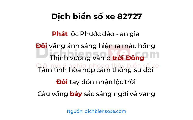 Dịch thơ biển số 82727