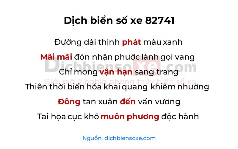 Dịch thơ biển số 82741