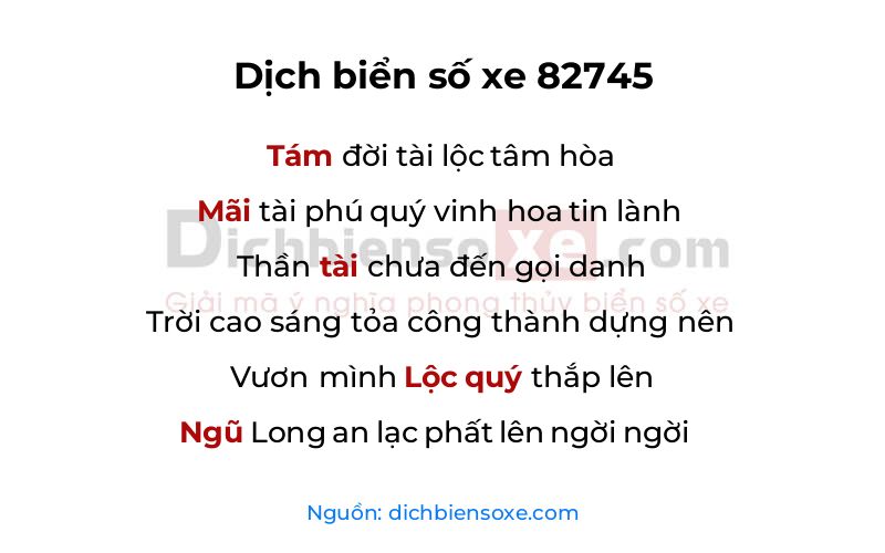 Dịch thơ biển số 82745