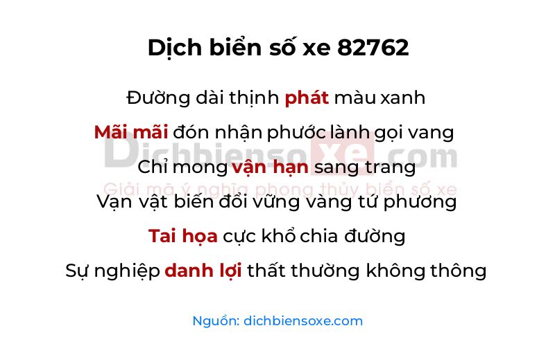 Dịch thơ biển số 82762