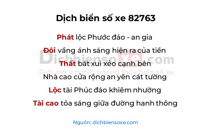 Dịch thơ biển số 82763