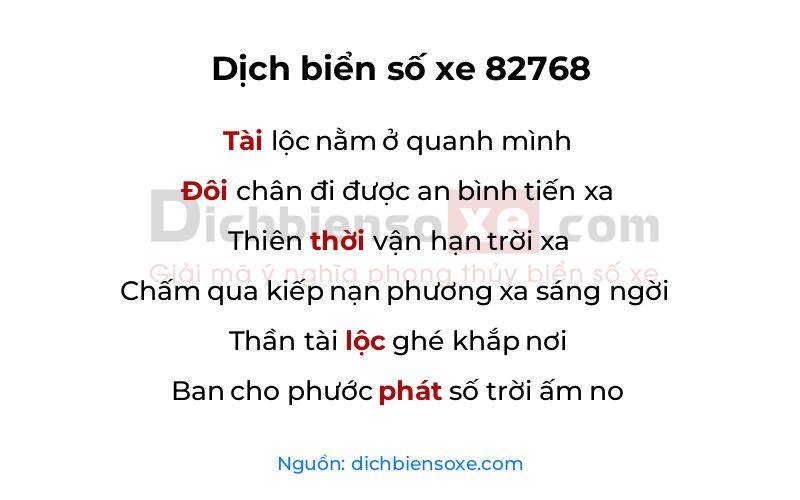 Dịch thơ biển số 82768