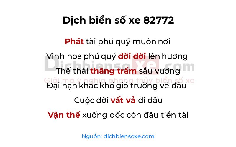 Dịch thơ biển số 82772