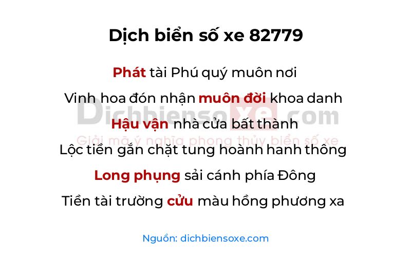 Dịch thơ biển số 82779
