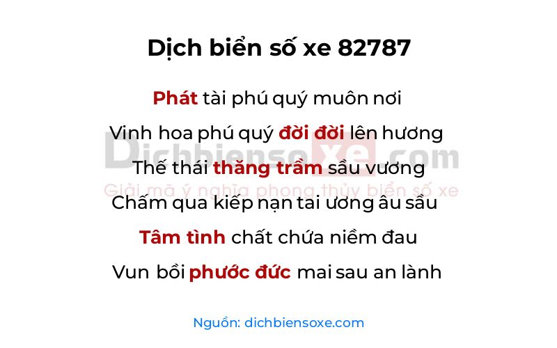 Dịch thơ biển số 82787