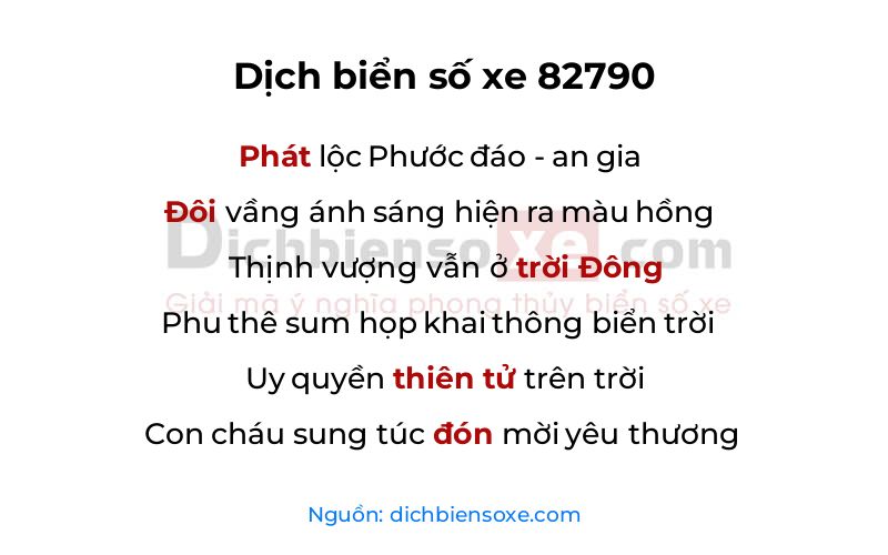Dịch thơ biển số 82790