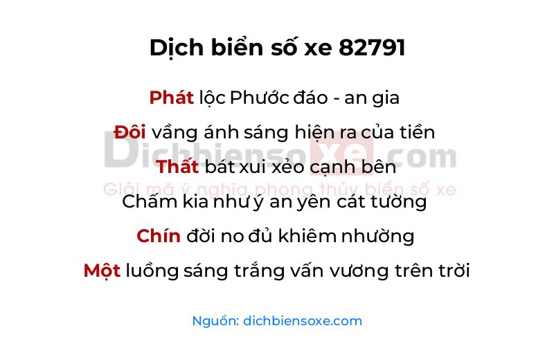 Dịch thơ biển số 82791