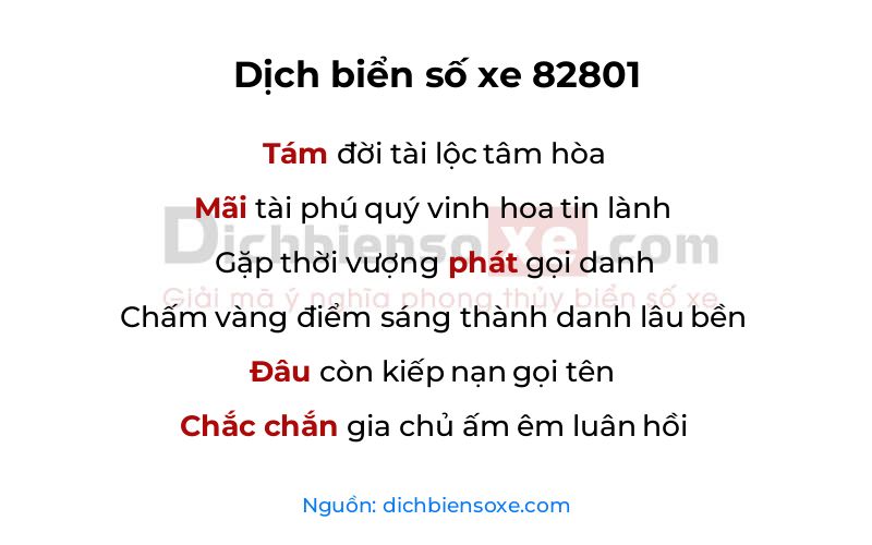 Dịch thơ biển số 82801