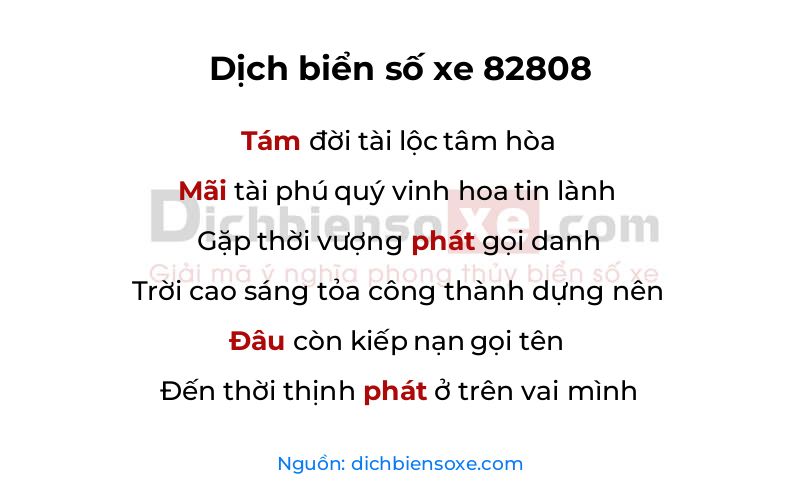 Dịch thơ biển số 82808