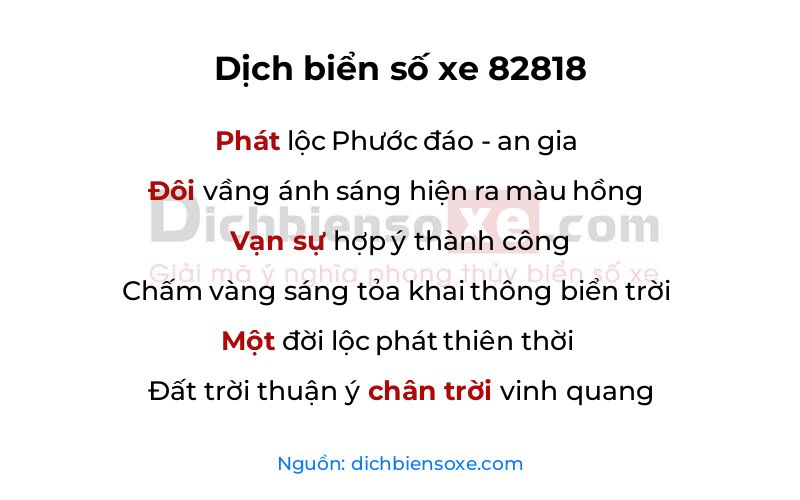 Dịch thơ biển số 82818